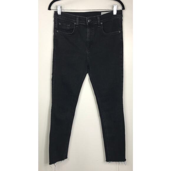 Rag & Bone 10 inch High Rise Ankle Skinny Jeans Raw Hem 30 Capsule Staple - Picture 1 of 12